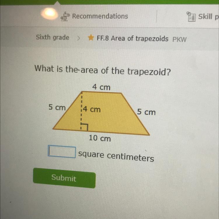What Is The Area Of The Trapezoid?5 Cm14 Cm5 Cm10 Cm