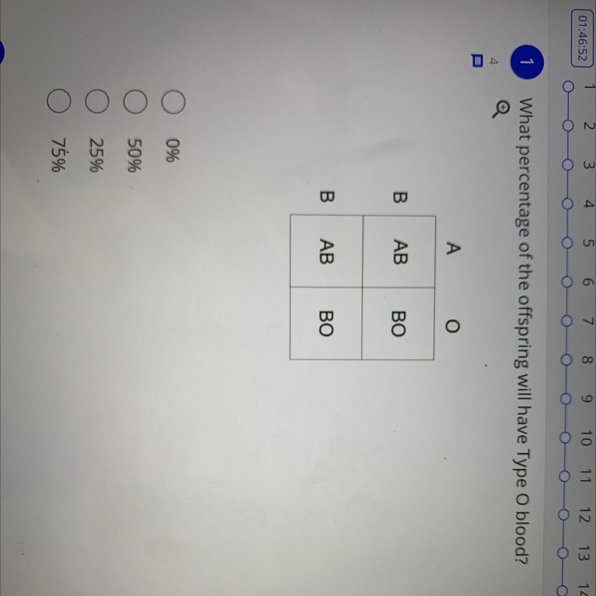 PLEASE NO LINKS!! Just Tell Me The Answer 1. What Percentage Of The Offspring Will Have Type O Blood?A.