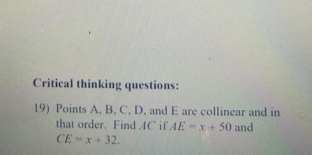 How Do I Find AC If AE = X + 50 And CE = X + 32