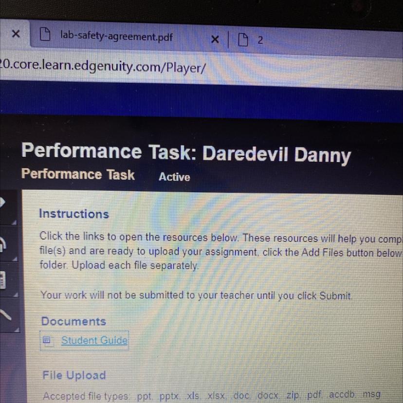 Performance Task: Daredevil DannyPerformance TaskActivei Am Very Confused On What To Do For The Algebra