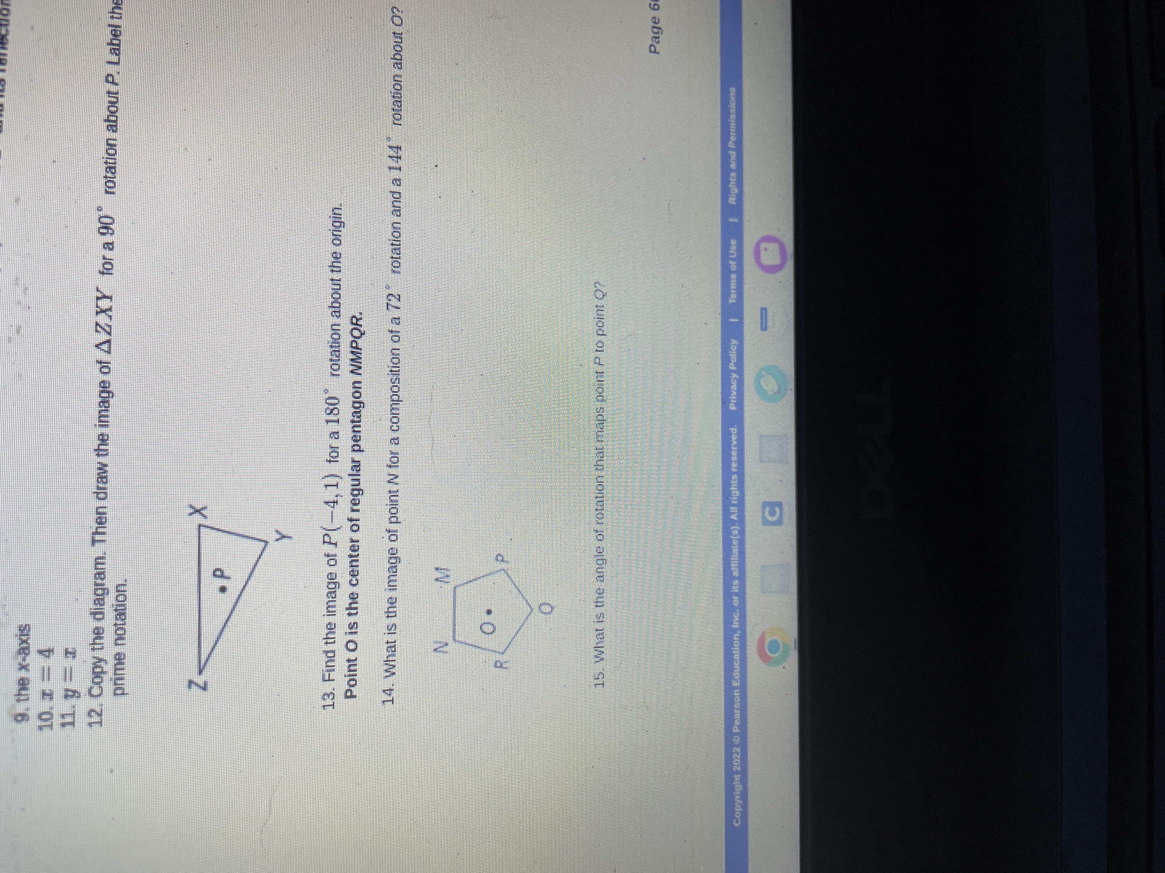 What Is The Angle Of Rotation That Maps Point P To Point Q?