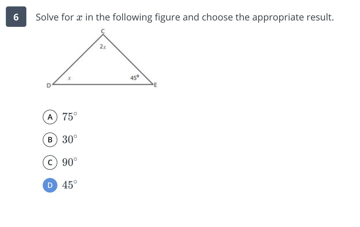 Solve For X In The Following Figure.