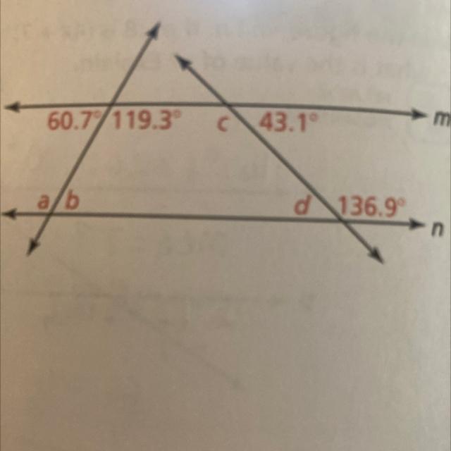 Finds The Measures Of Angle B And D Given That M Ll N. Explain. 