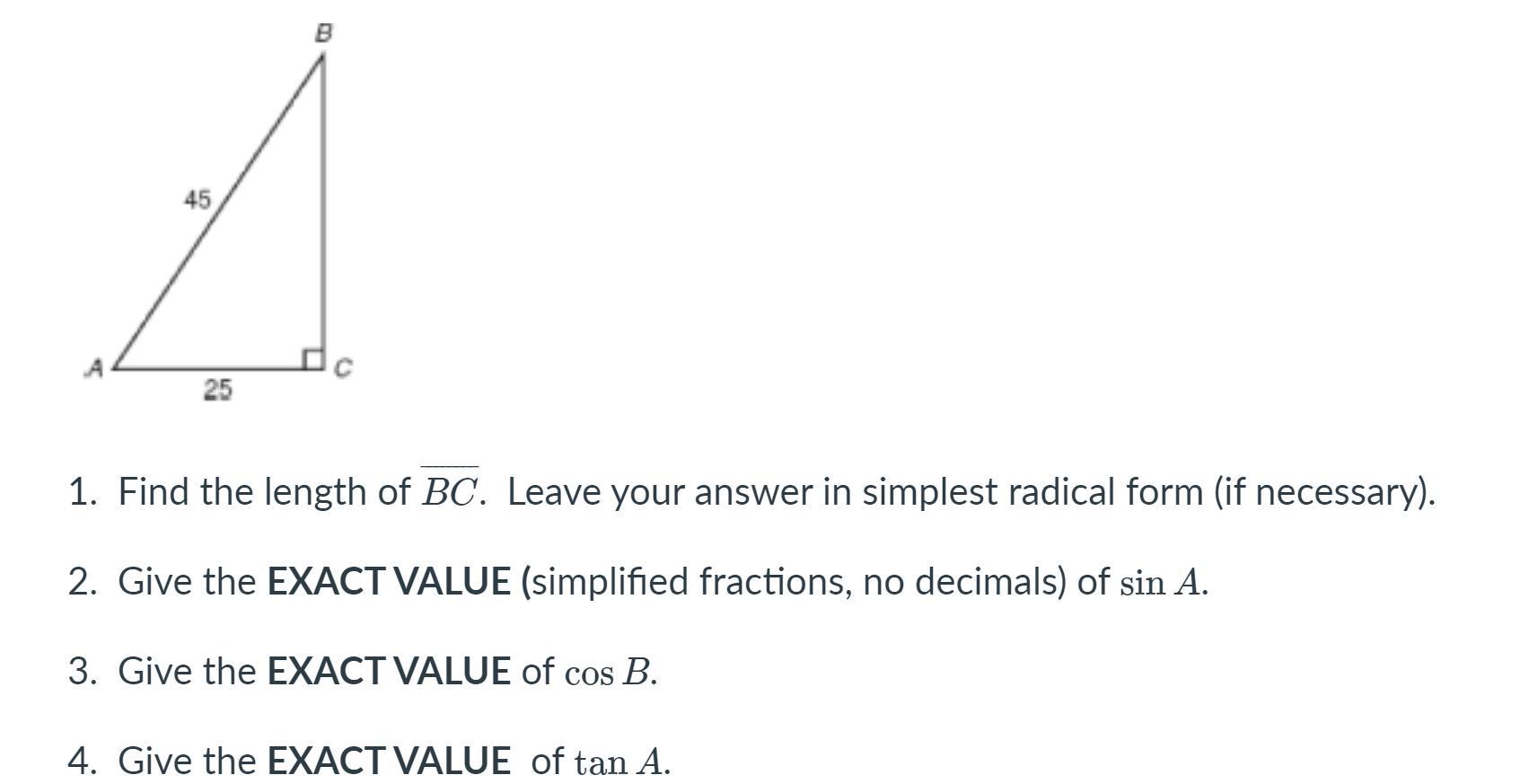 Use The Triangle Below To Answer The Following Questions: