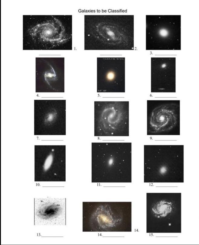I Need Help With This Asap!! I Have To Classify The Pictures As Four Galaxies, Either Peculiar, Irregular,