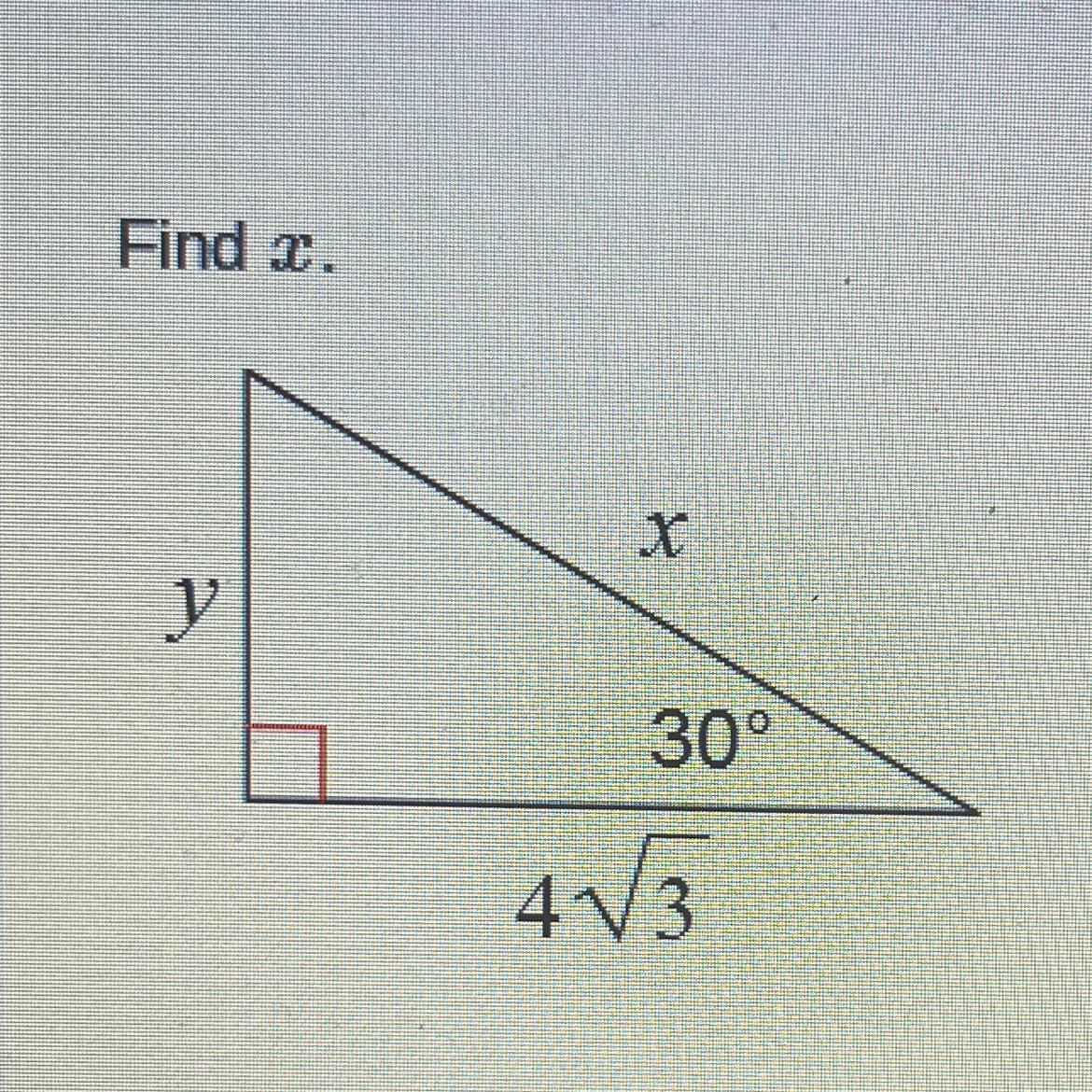 Special Right TrianglesFind X.