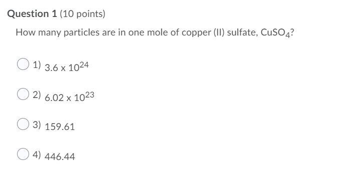 How Many Particles Are In One Mole Of Copper (II) Sulfate, CuSO4?