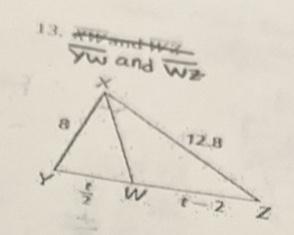 Find The Length Of Each Segment.13. YW And WZ