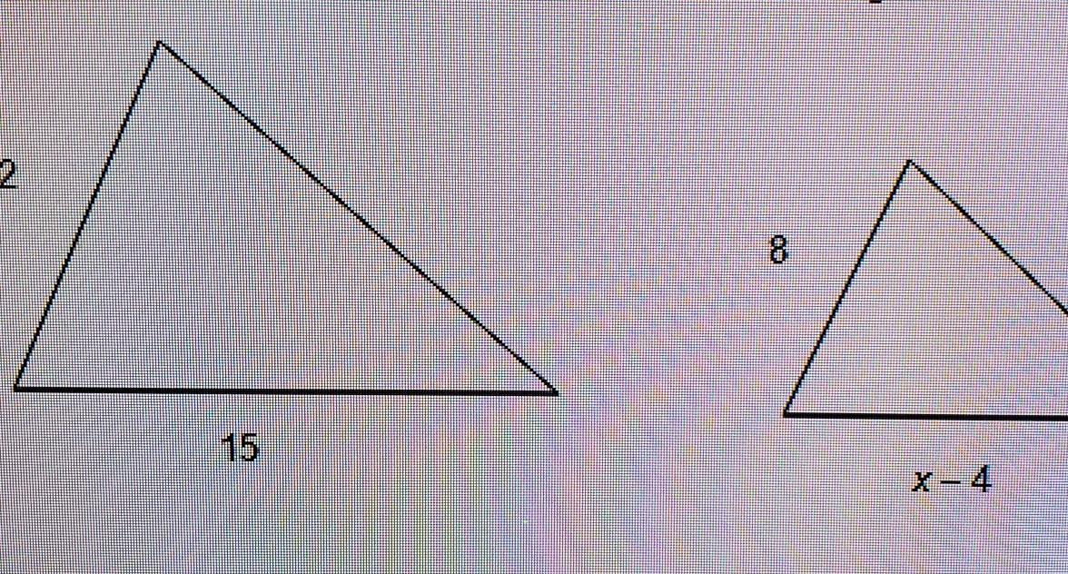 Set Up A Proportion Do So For X In The Following Similar Triangles