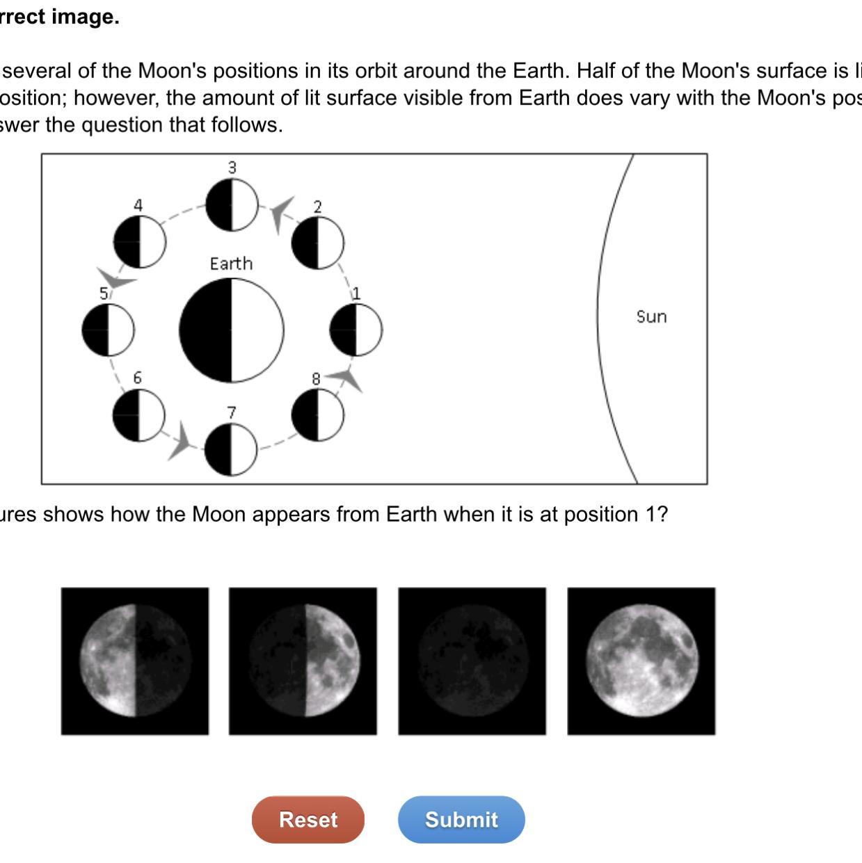 Rrect Image.several Of The Moon's Positions In Its Orbit Around The Earth. Half Of The Moon's Surface