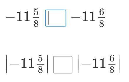 Which Comparison Symbol Makes Each Inequality Statement True?Enter &lt;, &gt;, Or = To Make Each Statement