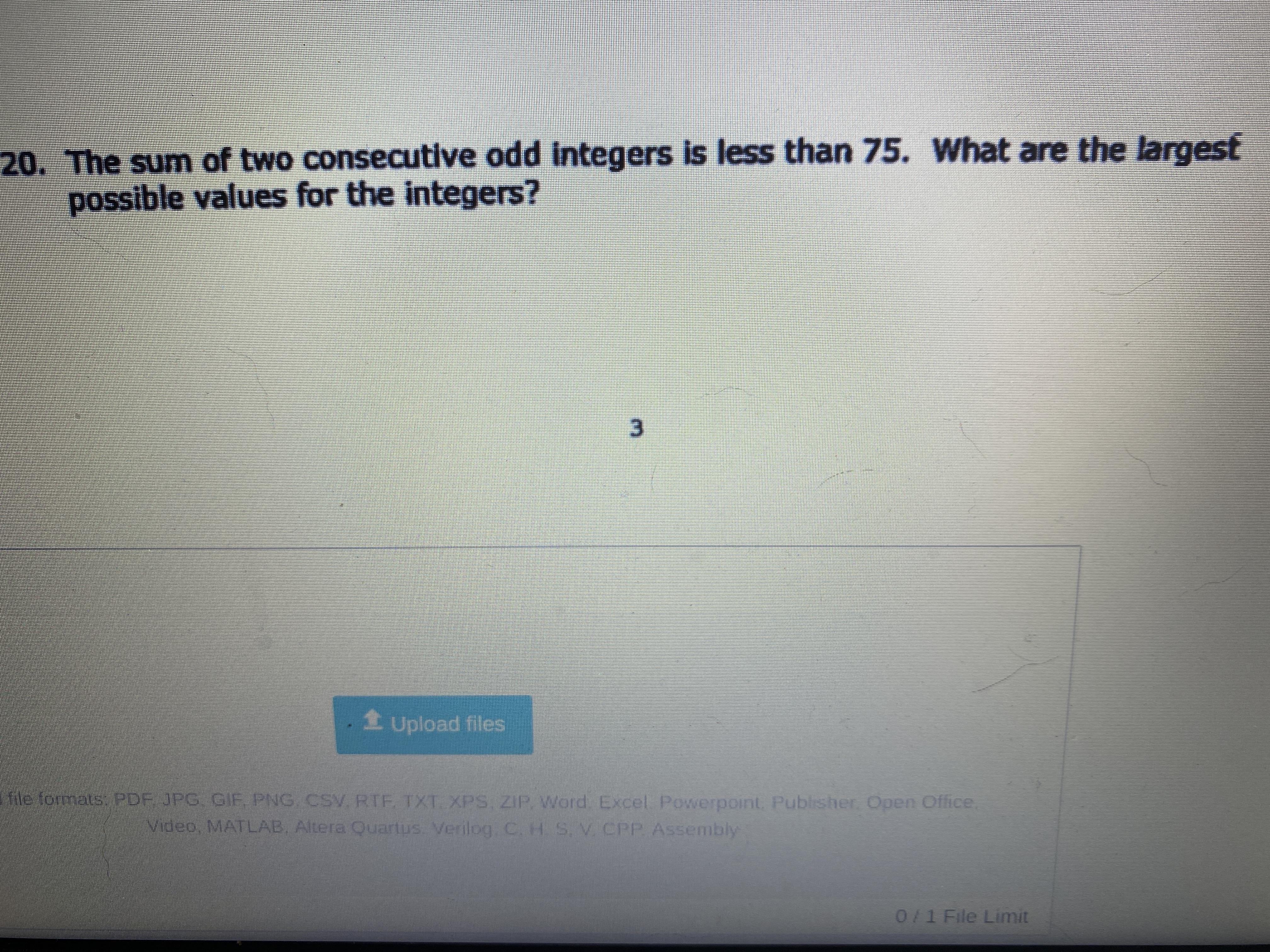 Can Somebody Please Help Me Solve Question 20