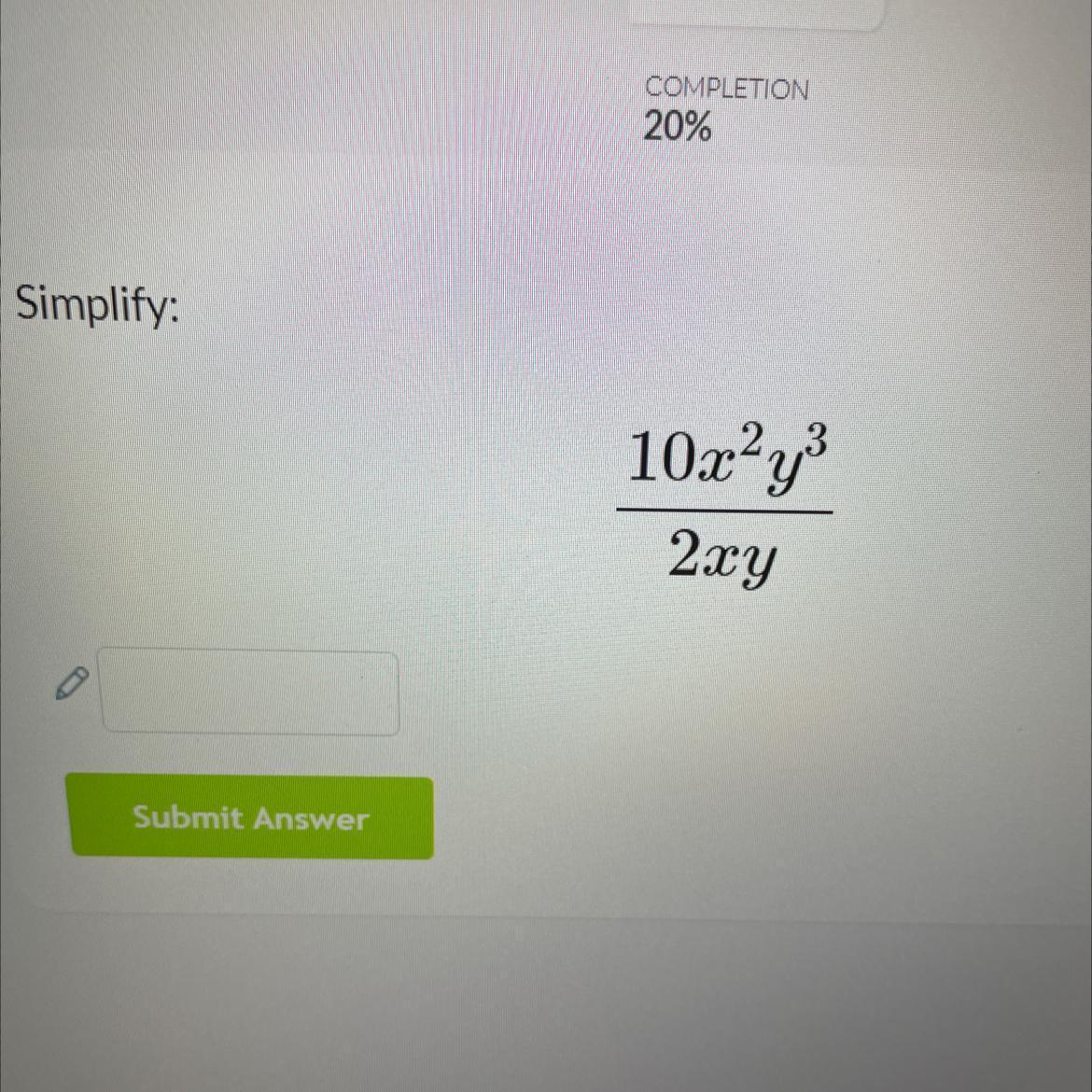 Simplify:10 Xy / 2xy