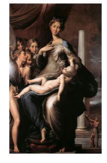 Look At This Painting By Parmigianino What Mannerist Technique Is Used In Its Description Of The Madonnaa