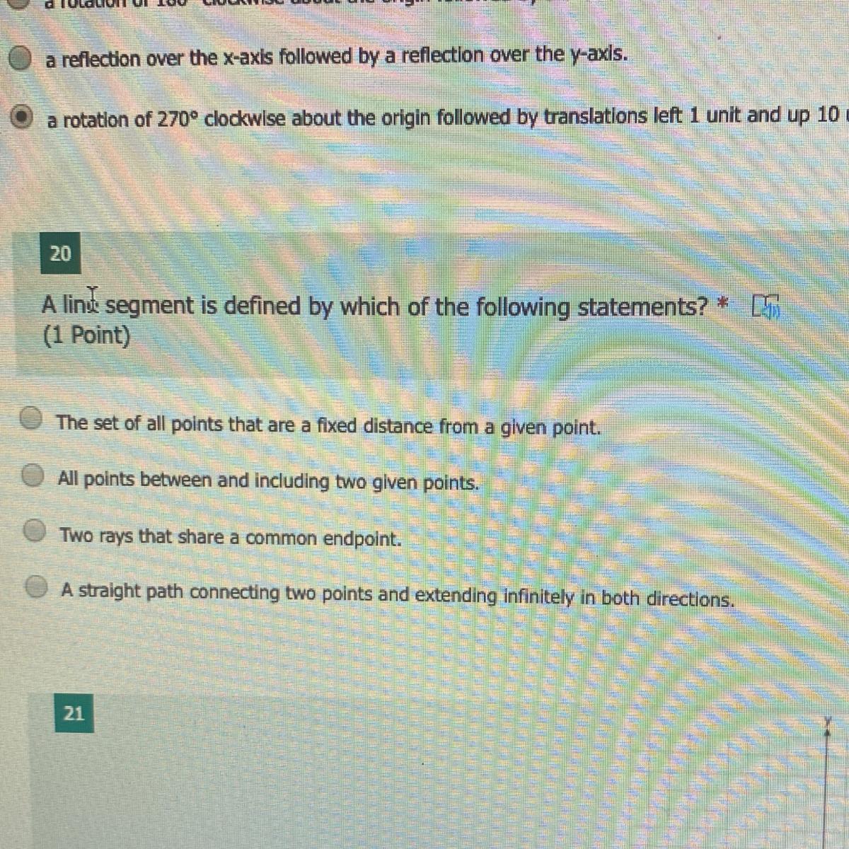 A Line Segment Is Defined By Which Of The Following Statements?