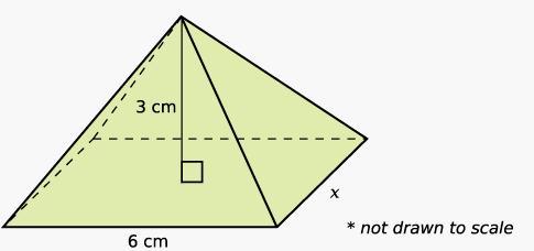 The Diagram Shows A Pyramid With A Rectangular Base. The Volume Of The Pyramid Is 108cm^3.What Is The