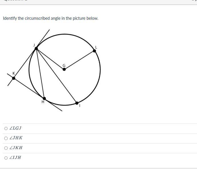 Identify The Circumscribed Angle In The Picture Below.