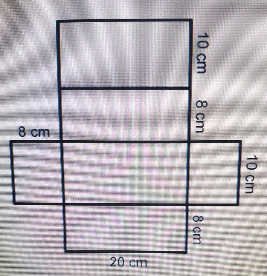 Use The Net To Determine The Total Surface Area. 10 Cm 8 Cm 8 Cm 10 Cm 8 Cm 20 Cm 440 Cm2 880 Cm2 144