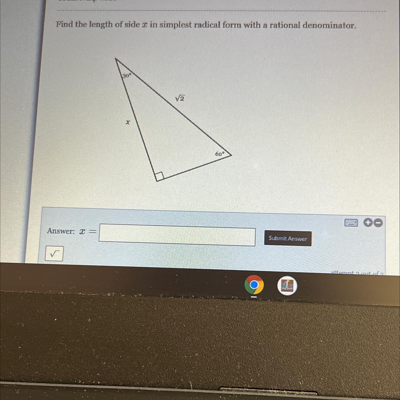 Special Right Triangles(Radical Answer) Problem I Would Appreciate The Help:0