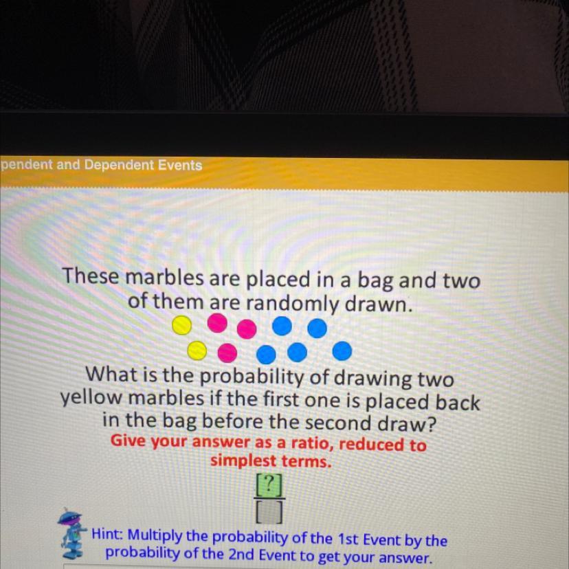 These Marbles Are Placed In A Bag And Twoof Them Are Randomly Drawn.What Is The Probability Of Drawing