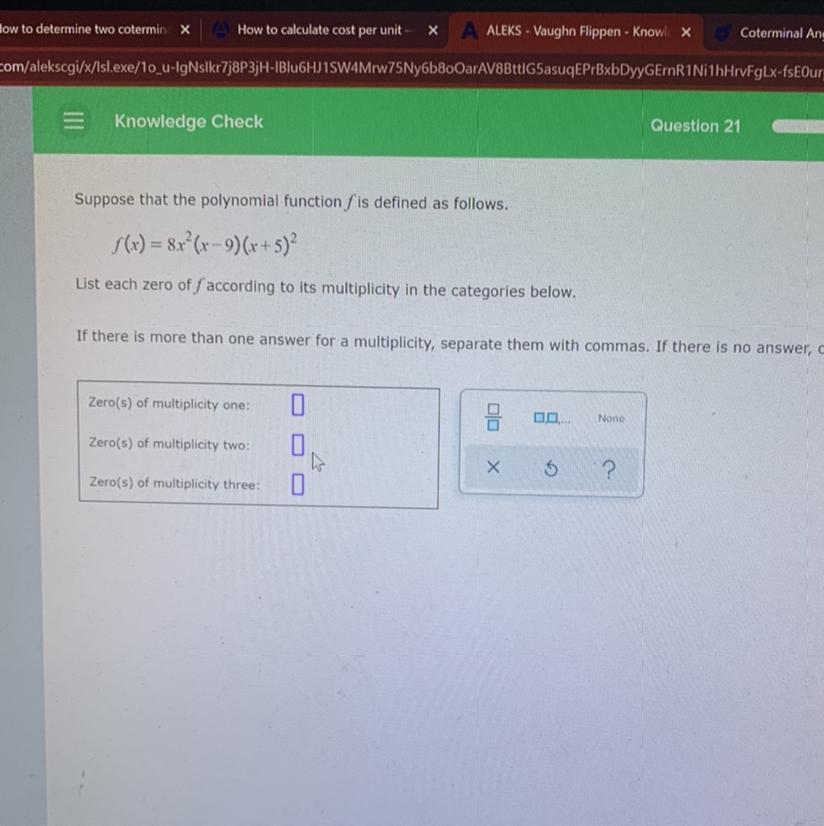 I Do Not Understand How To Tell Which One Should Be For Which Multiplicity 