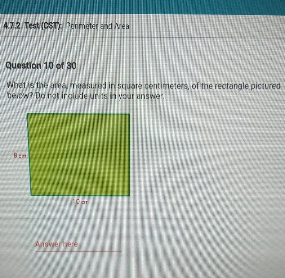 What Is The Area Measured In Square Centimeters Of The Rectangular Picture Below