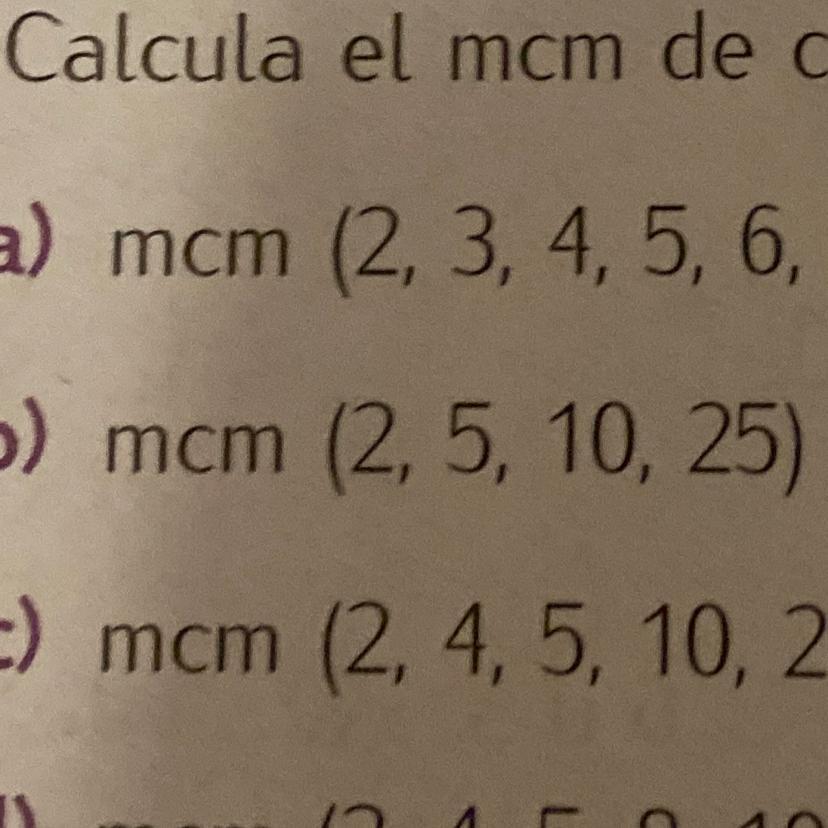 Mcm De 2,5,10,25 Grupo De Valores