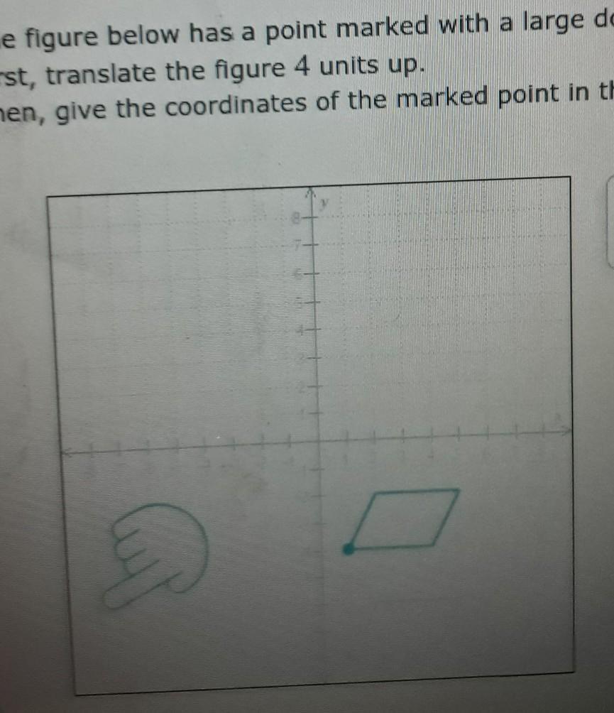 The Figure Below Has A Point Marked With A Large. First Translate To Figure 4 Units Up Then Give The