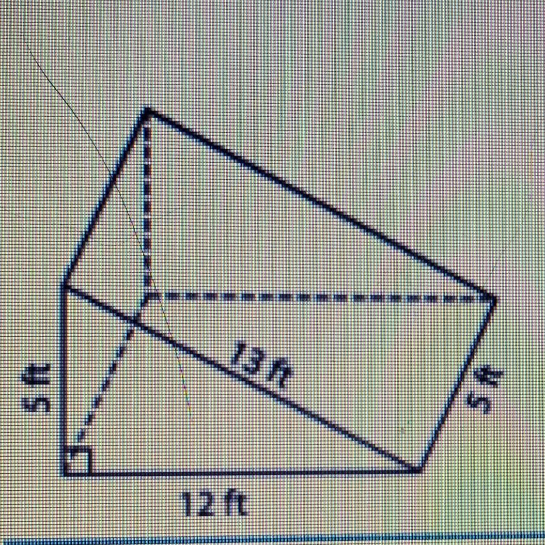 What Is The Surface Area Of The Following Solid? *13 Ft 12ft 5ft 5ft