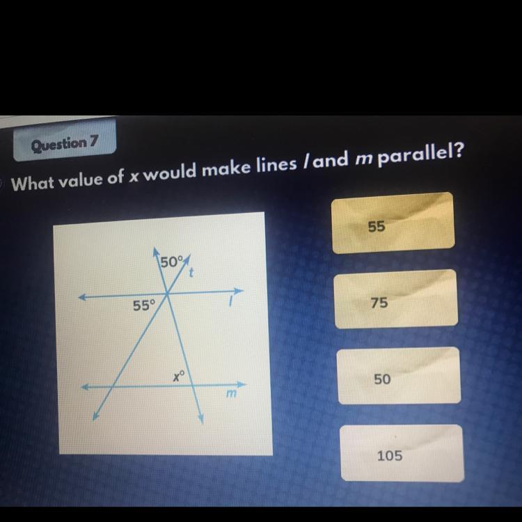 What Is The Value Of X Would Make Lines L And M Parrallel