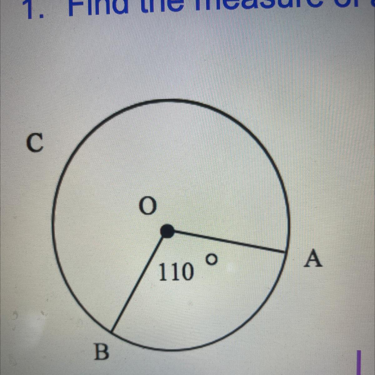 1. Find The Measure Of Arc ABCplease Show Ur Work 