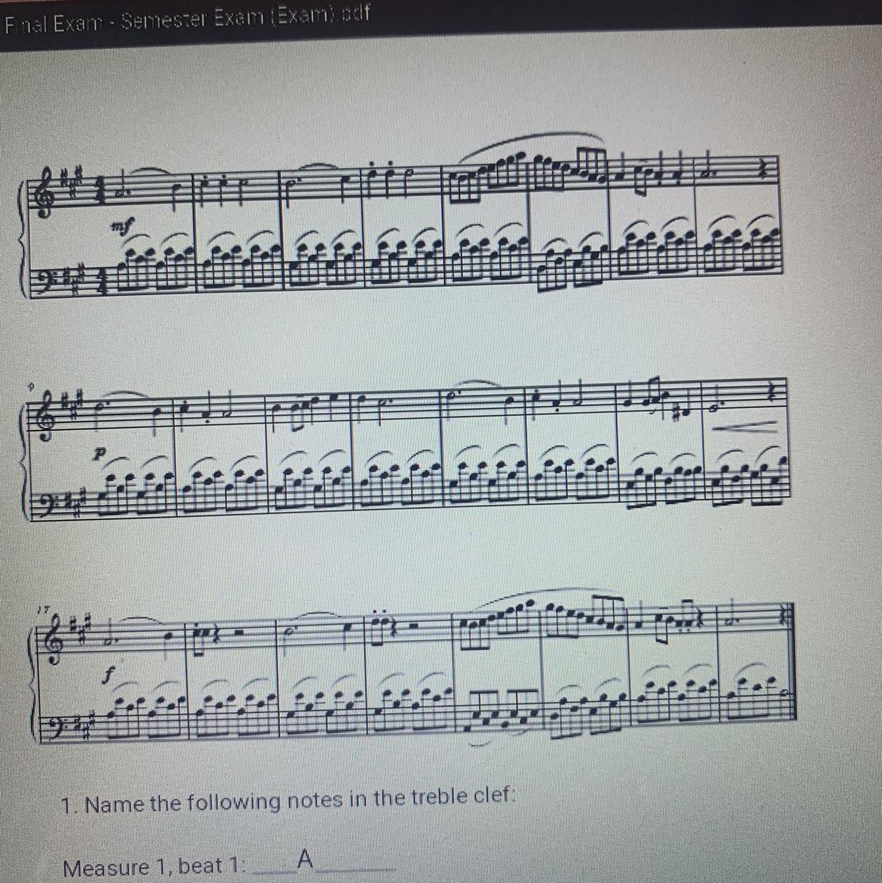 8. Which Of The Following Skills Match The Key Of This Piece? Circle Your Answer, And Name The Scale.