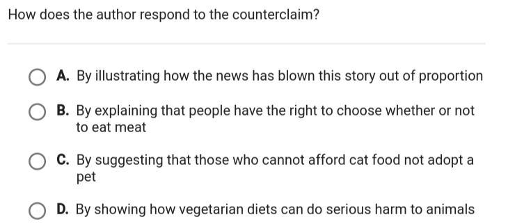 Can Someone Help Me Out Here You've Probably Seen News Reports About The Couple Who Fed Their Cata Vegetarian