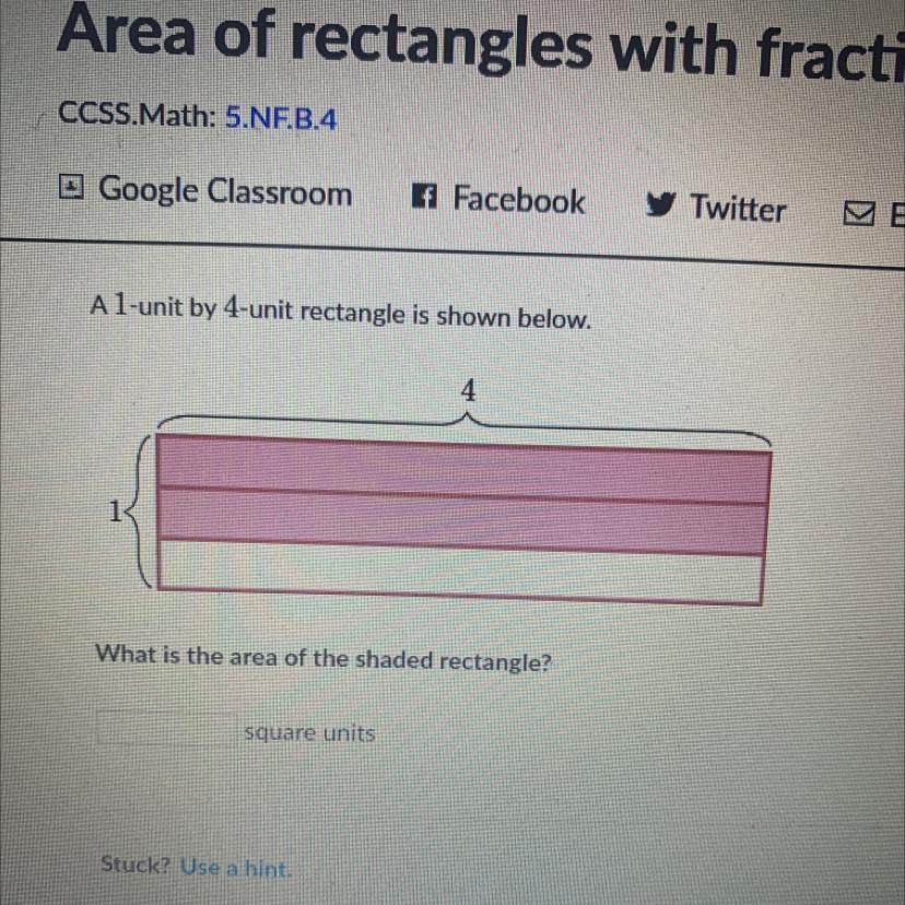 A 1-unit By 4-unit Rectangle Is Shown Below 