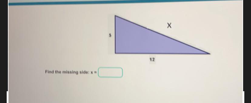 Find The Missing Side X= 