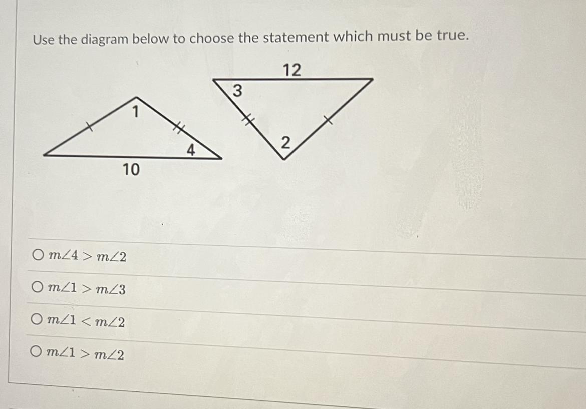 Use The Diagram Below To Choose The Statement Which Must Be True 