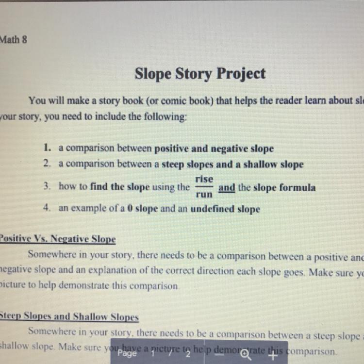 Can Someone Help Me Create A Slope Story??? 