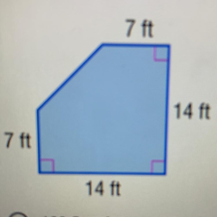 Find The Area Of The Composite Figure.A. 122.5 Sq FtB. 171.5 Sq Ft C. 196 Sq Ft D. 296. 5 Sq Ft