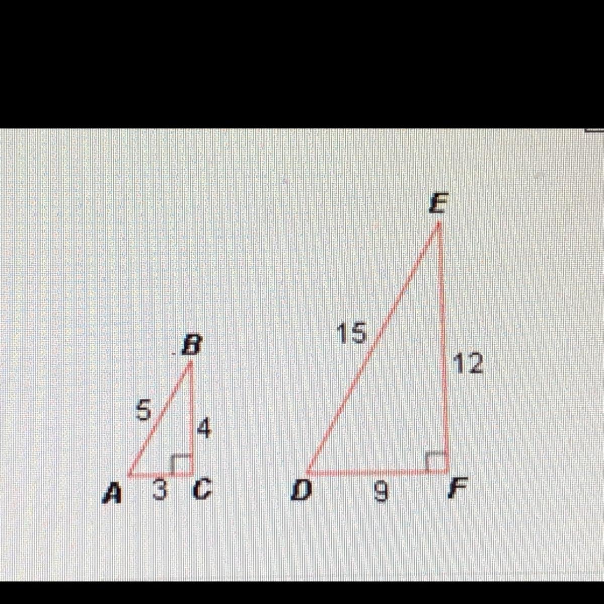 What Is The Scale Factor Of Triangle ABC To Triangle DEF?A. 3 B. 1/2C. 2D. 1/3