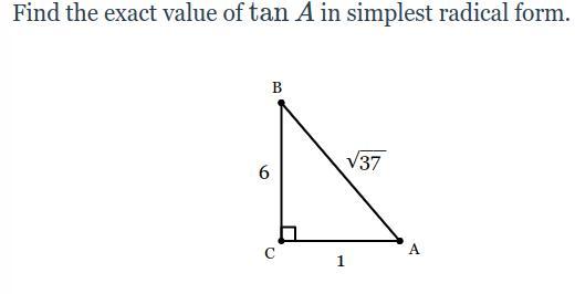 Find The Exact Value Of Tan A In Simplest Radical Form.