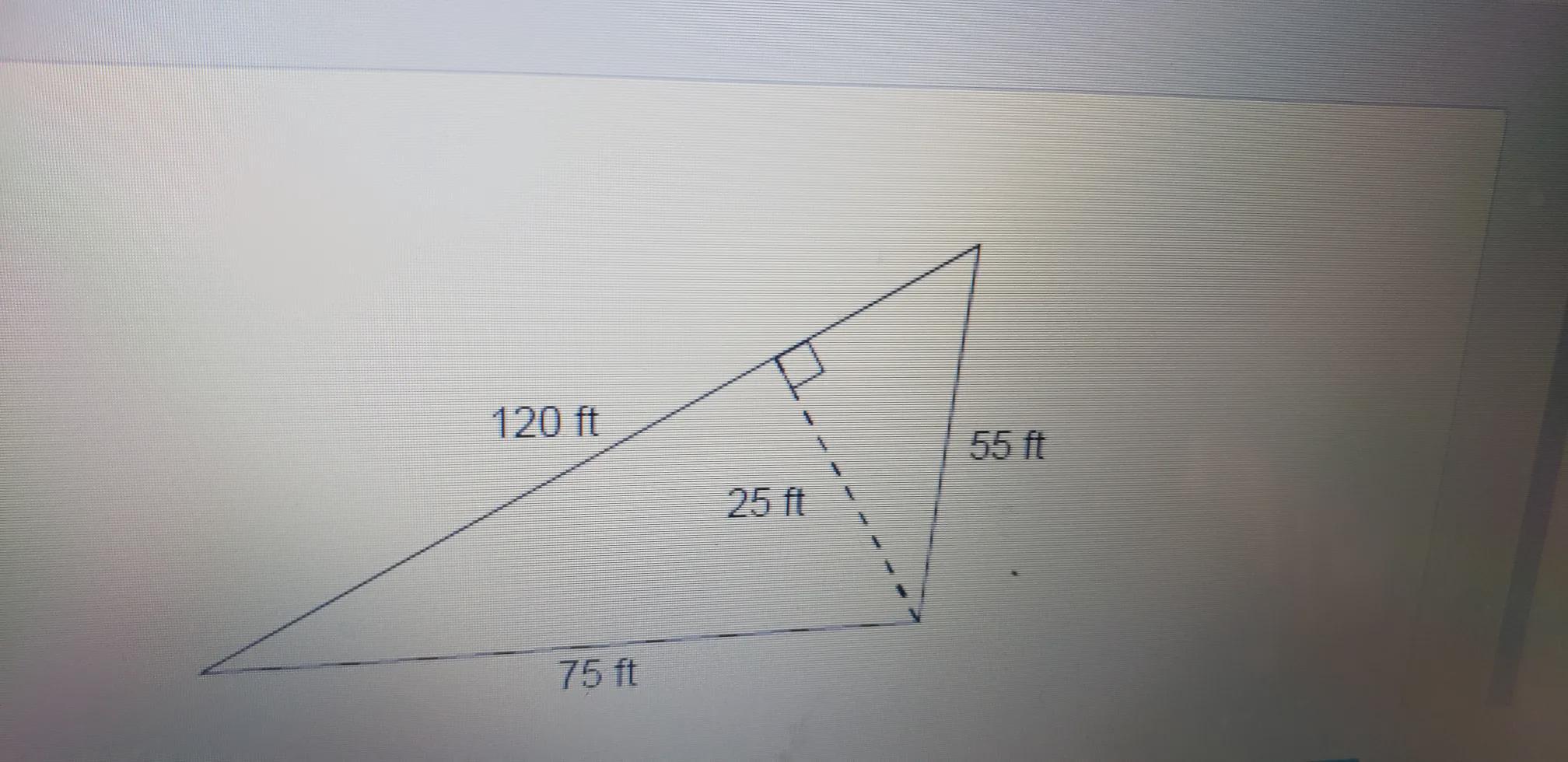 What Is The Area Of This Triangle? 1375 Ft 1500 Ft 3300 Ft 4500 Ft