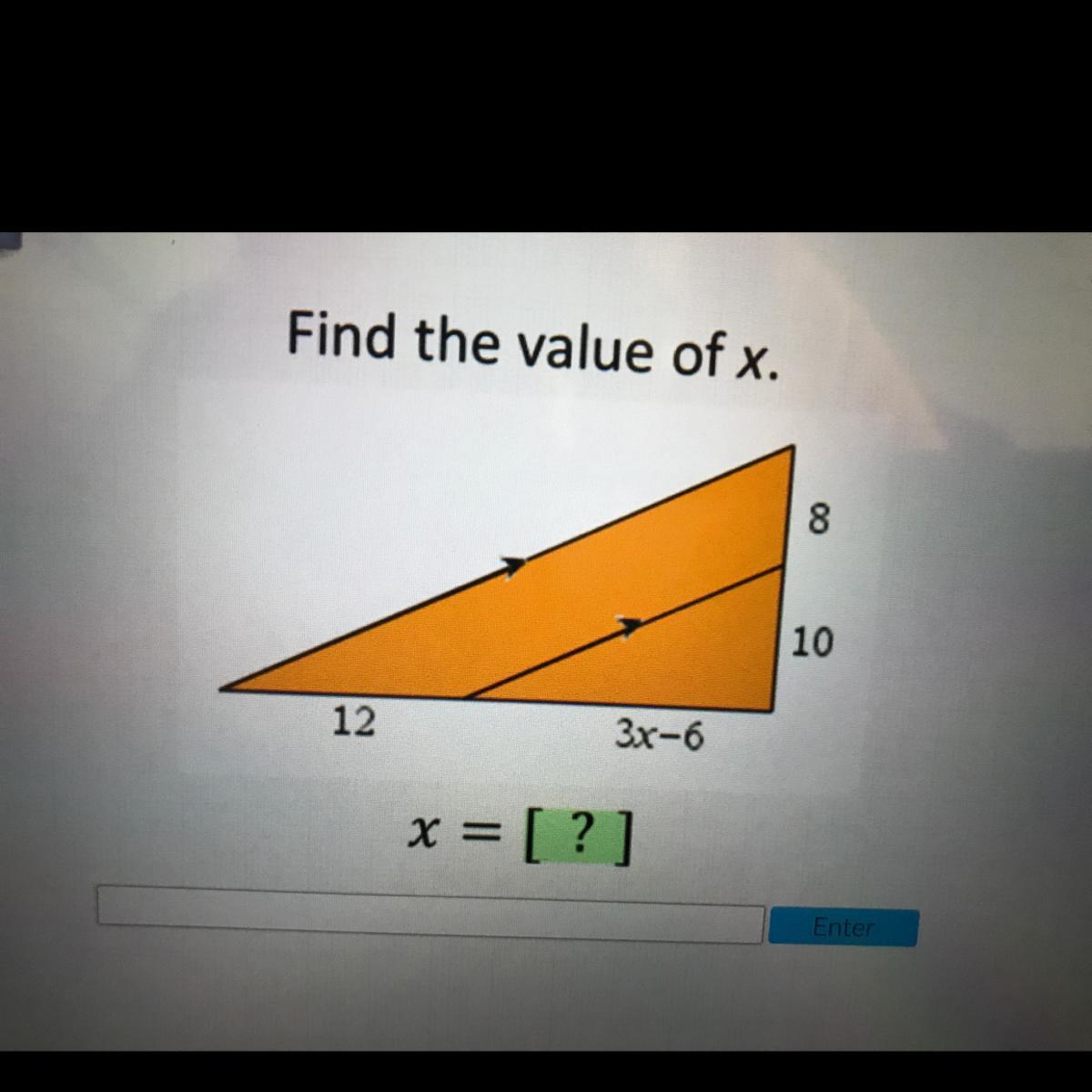 Find The Value Of X Please Help ASAP Picture Below 