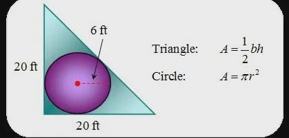 What Is The Area Of The Portion Of The Triangle That Lies Outside Of The Circle But Within The Triangle?