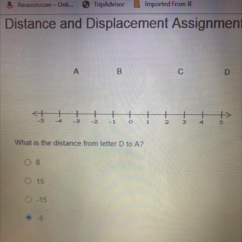 What Is The Distance From Letter D To A?