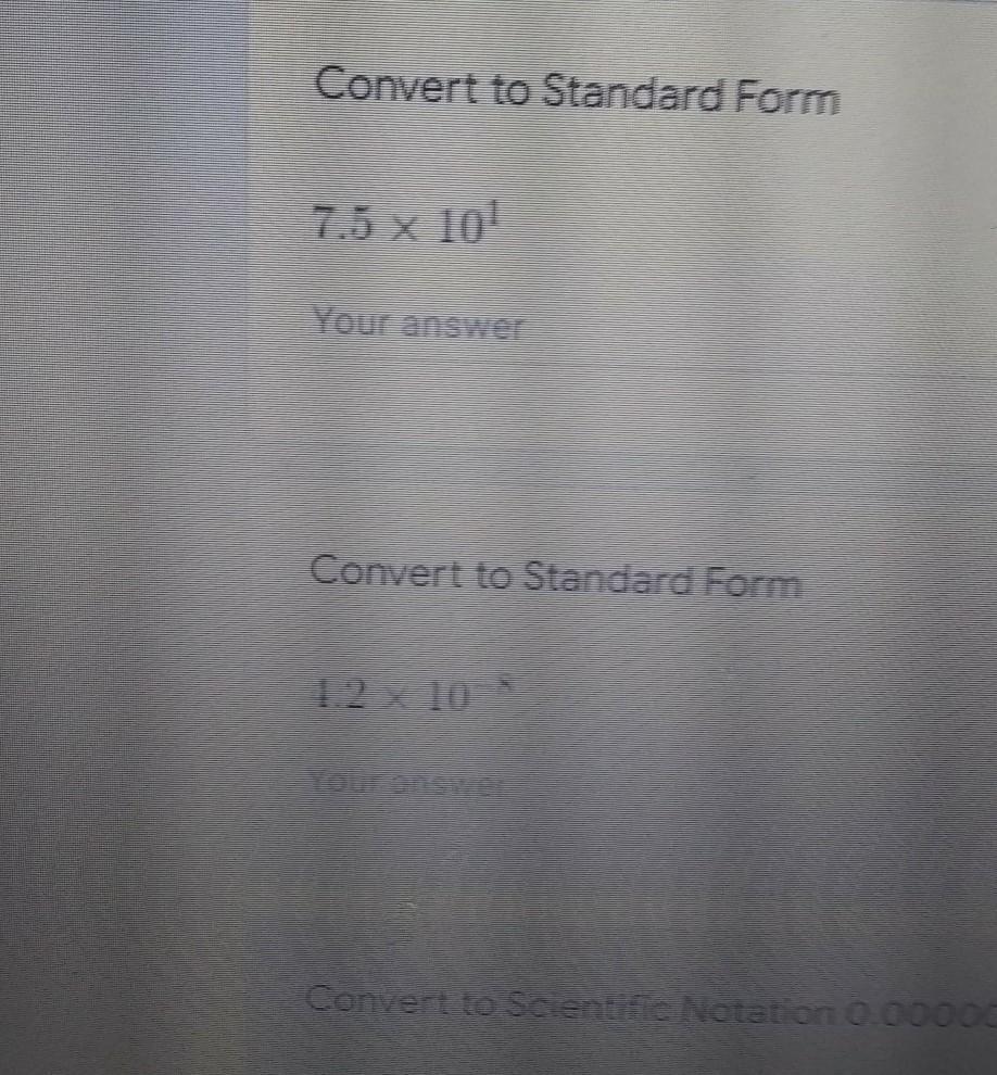 Standard Form Help Me