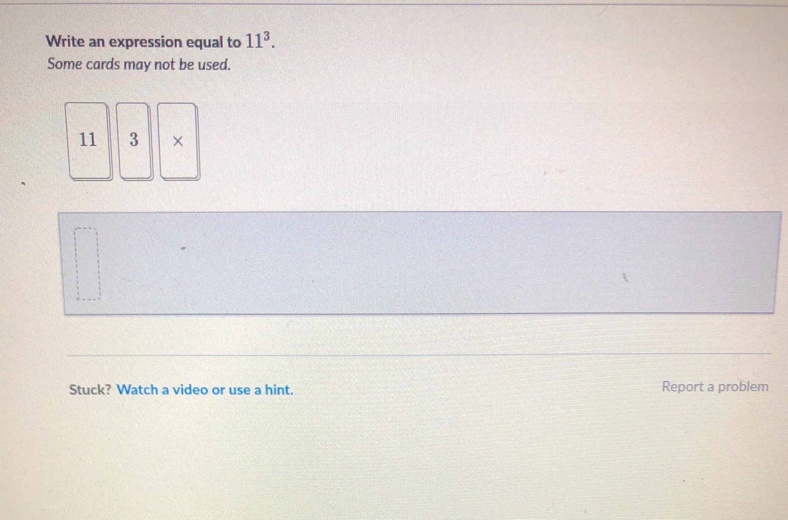 Write An Expression Equal To 11Some Cards May Not Be Used.113