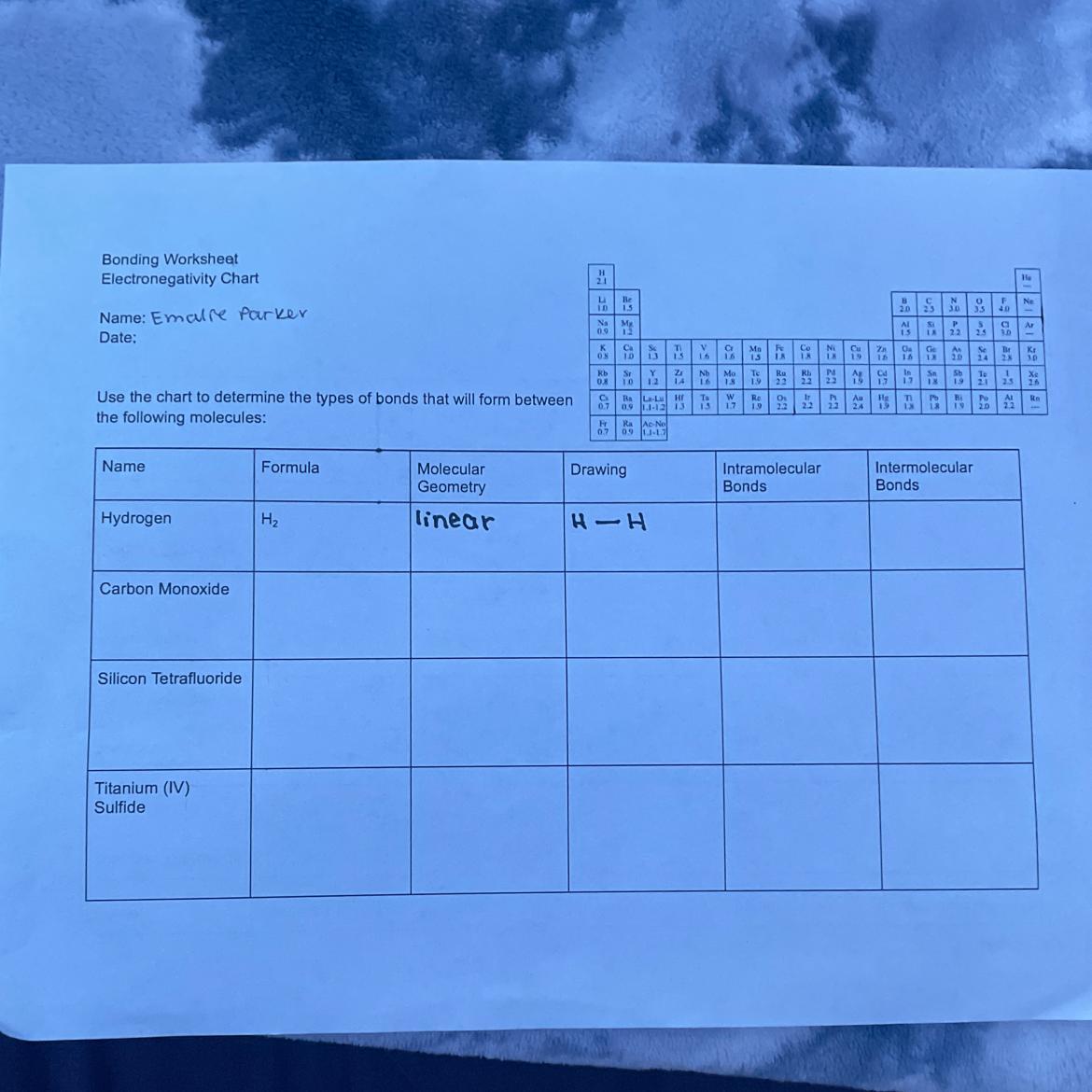 Ill Give Brainliest To Whoever Can Give Me These Answers Or At Least The Intra And Intermolecular Bonds