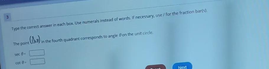 Type The Correct Answer In Each Box. Use Numerals Instead Of Words If Neasary 