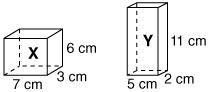 Compare The Volumes Of The Rectangular Prisms Shown Below. Which Of The Containers Will Hold More, X