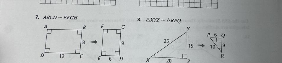 7. ABCD ~ EFGH8. AXYZ - ARPO